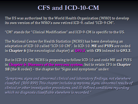 Cfs Orphaned In The R Codes In Icd 10 Cm Dx Revision Watch